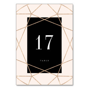 Diamond Gemstone Geometric Modern Stylish Wedding Table Number