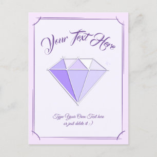 Diamond Gemstone. Jewellery. 60 Wedding Anniversar Postcard