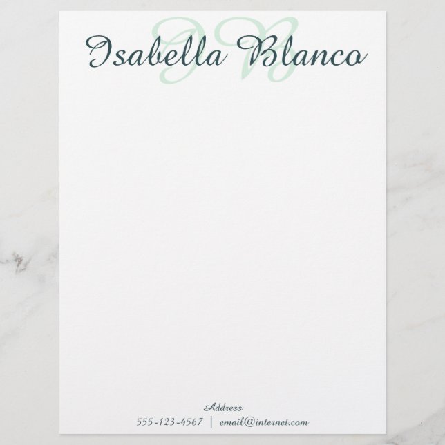 Diamond Geometric Floral Custom Letterhead (Front)