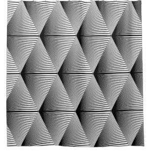 Diamond Geometric: Monochrome Vintage Design Shower Curtain