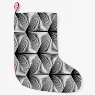 Diamond Geometric: Monochrome Vintage Design Small Christmas Stocking