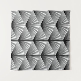 Diamond Geometric: Monochrome Vintage Design Tapestry