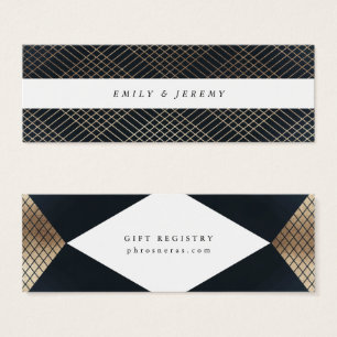 Diamond Geometric Navy Gold Gatsby Gift Registry