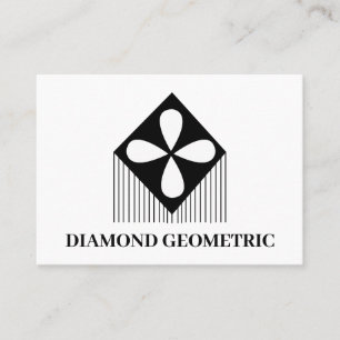 Diamond Geometric Pattern Black and White Business Card