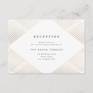 Diamond Geometric White Gold Gatsby Reception Card