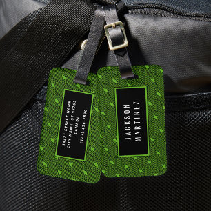 Diamond Geometry Pattern Luggage Tag (Green)