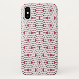 Diamond geometry red black and white iPhone x case