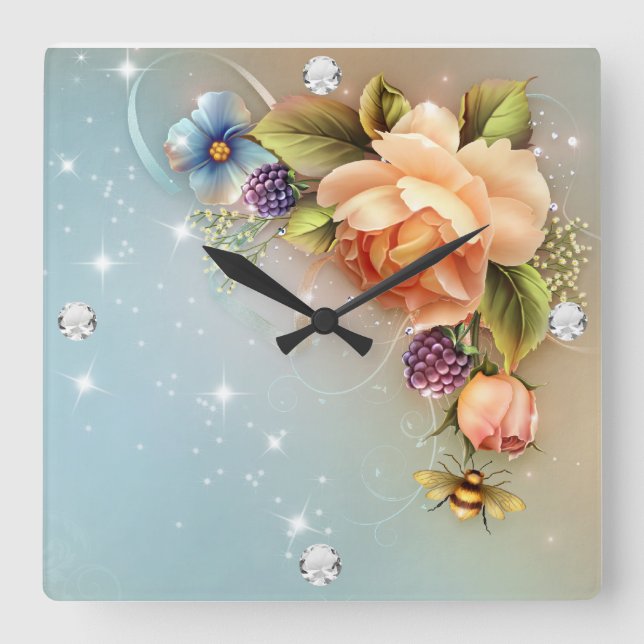 Diamond Girl #4 Square Wall Clock (Front)