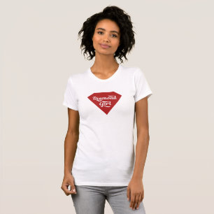 Diamond Girl Red & White Retro Graphic Type T-Shirt