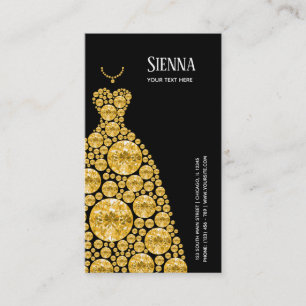 Diamond Glam Gown Dresses Business Card