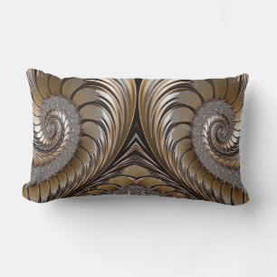 Diamond Glitter, Bronze, Gold and Marble Lumbar Cushion