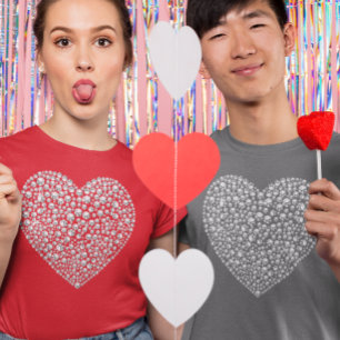 Diamond Glitter Glam Red Heart Valentine's day T-Shirt