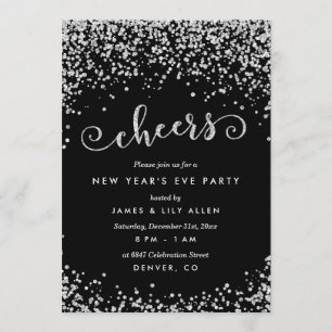 Diamond Glitter Look New Years Eve Party Invitation