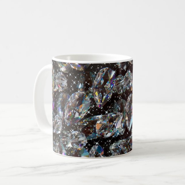 Diamond Glitter Sparkle Elegant  Coffee Mug (Front Left)