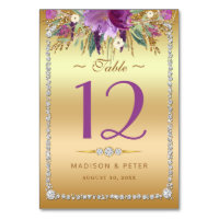 Diamond Glitter Watercolor Flowers Gold
