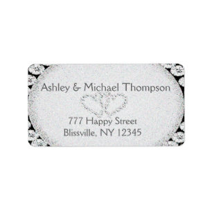 Diamond Glitter Wedding Label