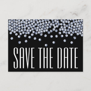 Diamond Glitter Wedding Save the Date Announment Invitation