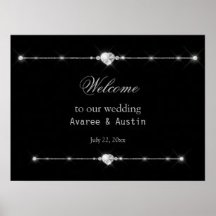 Diamond Glitter Welcome to Our Wedding Poster