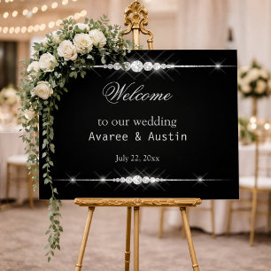 Diamond Glitter Welcome to Our Wedding Poster