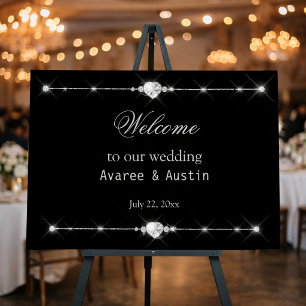Diamond Glitter Welcome to Our Wedding Poster