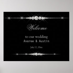 Diamond Glitter Welcome to Our Wedding Poster