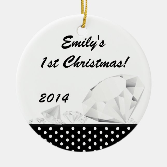 Diamond Glitz Glam Glam Personalised Name Ornament (Front)