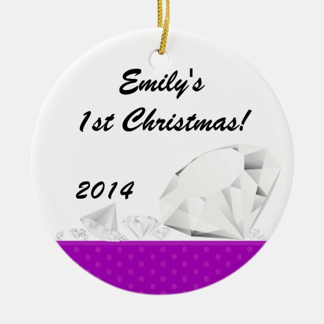 Diamond Glitz Glam Glam Personalised Name Ornament (Front)