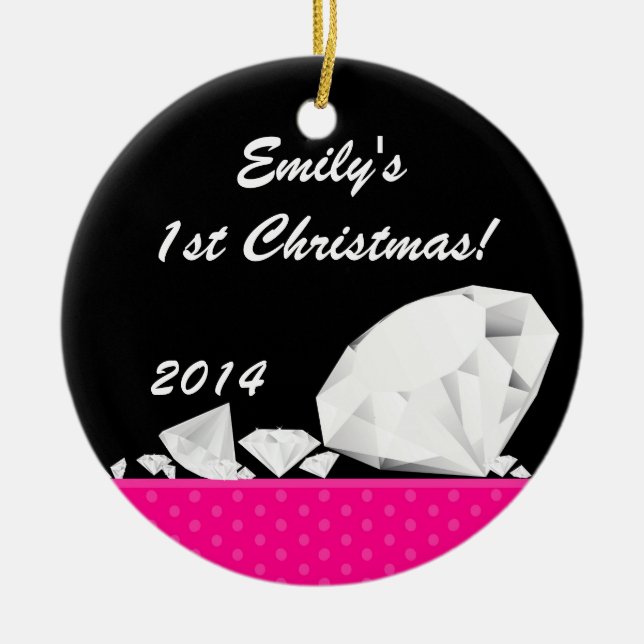 Diamond Glitz Glam Glam Personalised Name Ornament (Front)