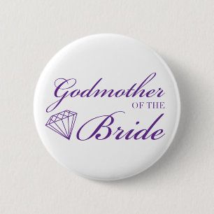Diamond Godmother of Bride Purple 6 Cm Round Badge