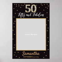 Diamond Gold And Black Birthday Photo Prop Frame