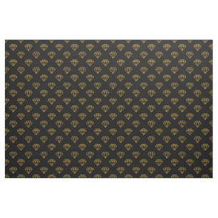 Diamond - Gold Brown on Black Fabric