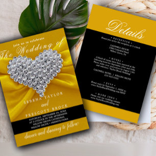 Diamond gold Elegant Calligraphy Beautiful Wedding Invitation