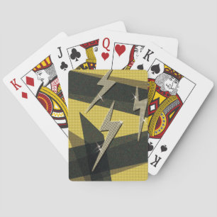 Diamond Gold Thunder Lightning Bolt Playing Cards