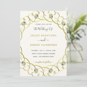Diamond Gold Wedding Invitation Luxury Design
