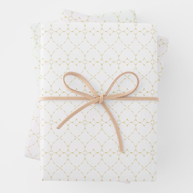 Diamond Golden Hearts Wrapping Paper Sheet (In situ)