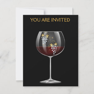 Diamond Grapes - Classy Wine Glass Invitation