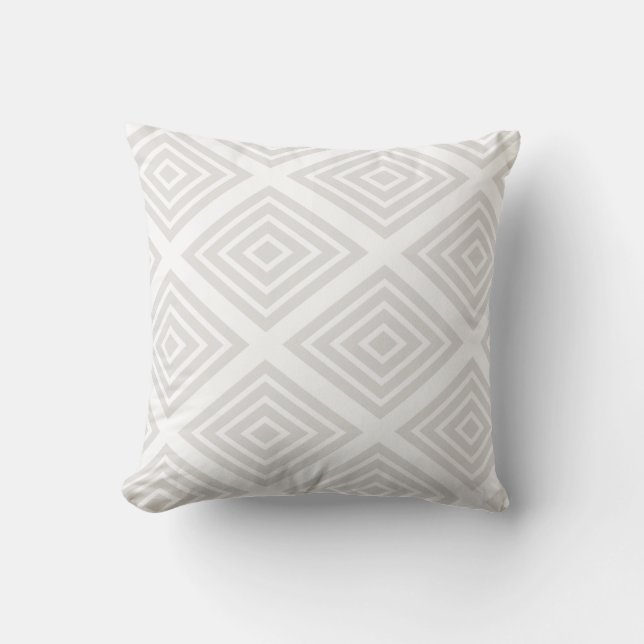 Diamond [gray] - Japanese Traditional Pattern Cushion (Front)