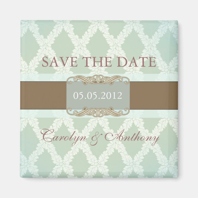 Diamond Green SAVE THE DATE Magnet (Front)