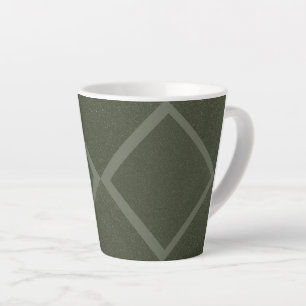 Diamond Grid Moss Green Latte Mug – Custom