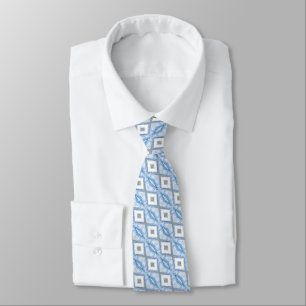 Diamond Grid – Tracked Blue Tie