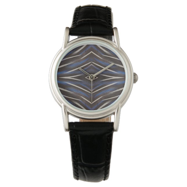 Diamond guinea fowl feather design watch (Front)
