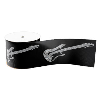 Diamond Guitar Ribbon Design Grosgrain Ribbon