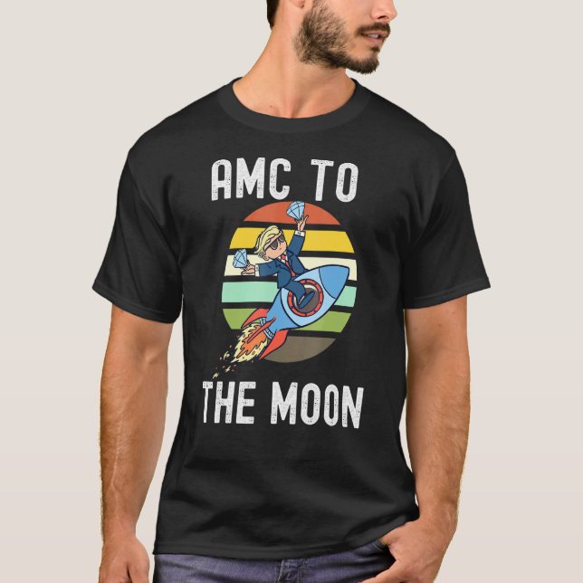 Diamond Hands Amcwallstreetbets Amc Apes Amc To Th T-Shirt (Front)