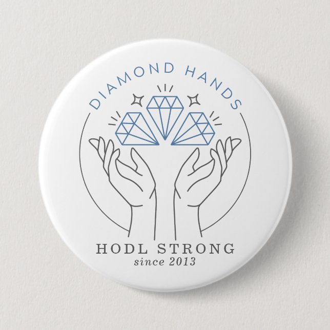Diamond Hands Stock & Crypto Trader Funny 7.5 Cm Round Badge (Front)