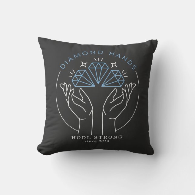 Diamond Hands Stock & Crypto Trader Funny Cushion (Front)