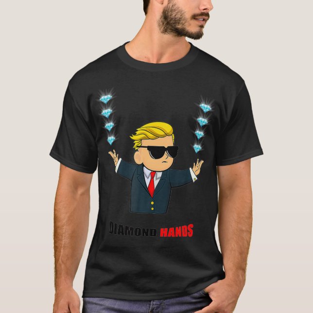 Diamond Hands Wall Street Bets Mascot  T-Shirt (Front)
