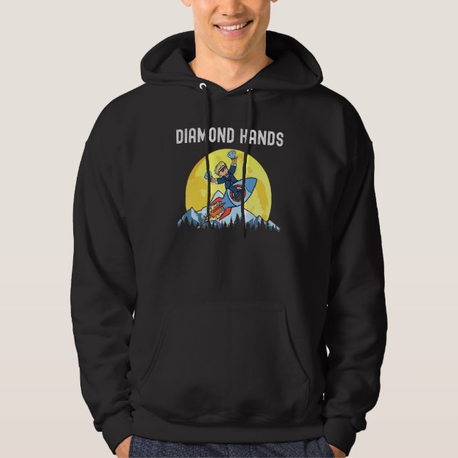 Diamond Hands Wallstreetbets Amc To The Moon Meme  Hoodie (Front)