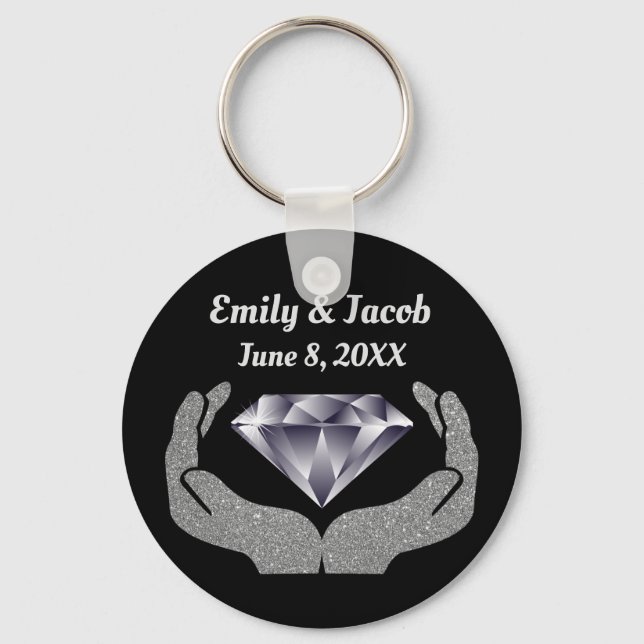 Diamond Hands Wedding Keychain (Front)