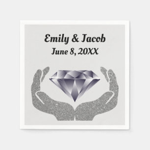 Diamond Hands Wedding Paper Napkin