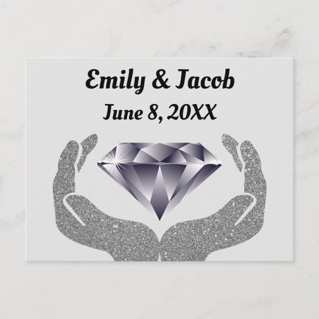 Diamond Hands Wedding Postcard (Front)